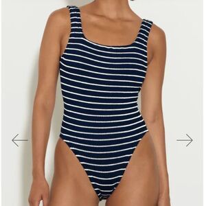 reformation tank bodysuit black with white stripes size small/medium